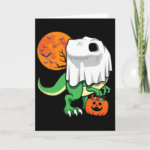 Halloween Shirts For Boys Men Dinosaur T Rex Ghost Card