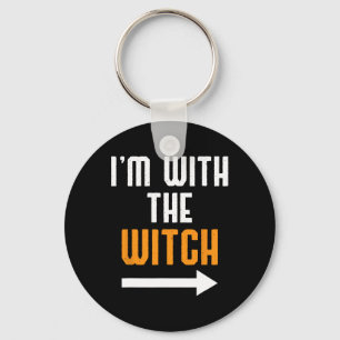 Halloween Shirts For Men I'm With The Witch Funny  Key Ring