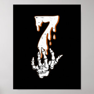 Halloween Shirts Number 7 Matching 67 Meme Skeleto Poster