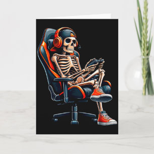 Halloween Shirts Skeleton Gamer Video Gaming Boys  Card