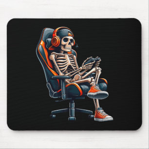 Halloween Shirts Skeleton Gamer Video Gaming Boys  Mouse Pad