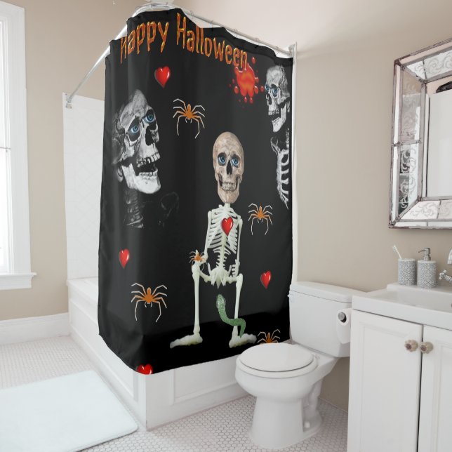 Halloween Shower Curtain Happy Halloween (In Situ)