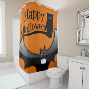 Halloween Shower Curtain, Happy Halloween Shower Curtain