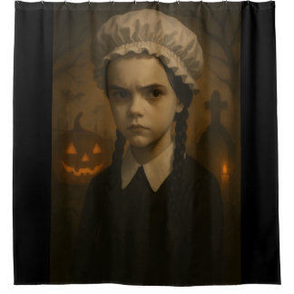 Halloween shower curtain: Wednesday Addams Curtain