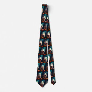 Halloween Siberian Husky With Pumpkins Scary Tie