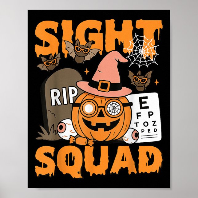 Halloween Sight Squad Optometry Optician Optometri Poster (Front)