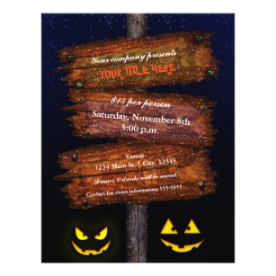 Halloween Sign Scary Pumpkins Costume Party Flyer
