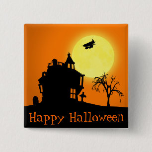 Halloween Silhouette Landscape - Button