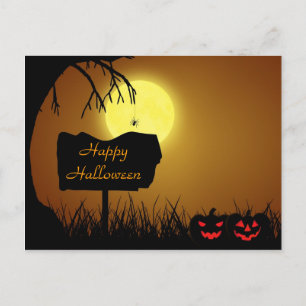 Halloween Silhouette Sign - Postcard