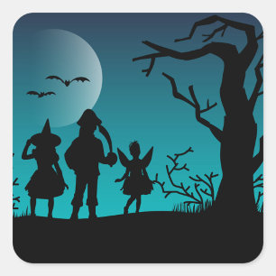 Halloween Silhouette  Square Sticker