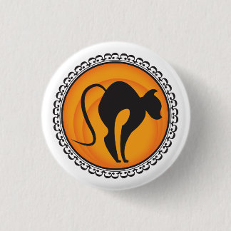 Halloween Silhouettes Cat Badge