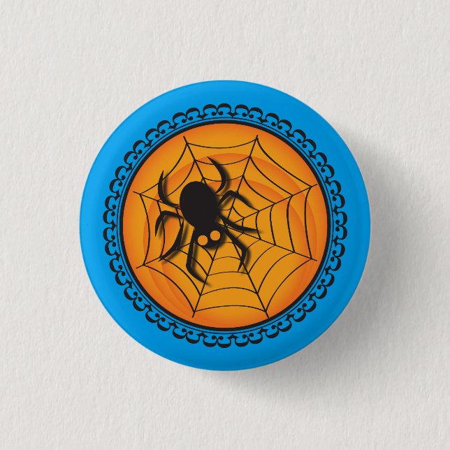 Halloween Silhouettes Spider and Web Badge (Front)