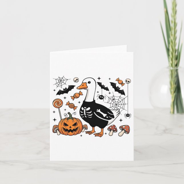 Halloween Silly-goose Spooky Season Honking Jack-o Card (Front)