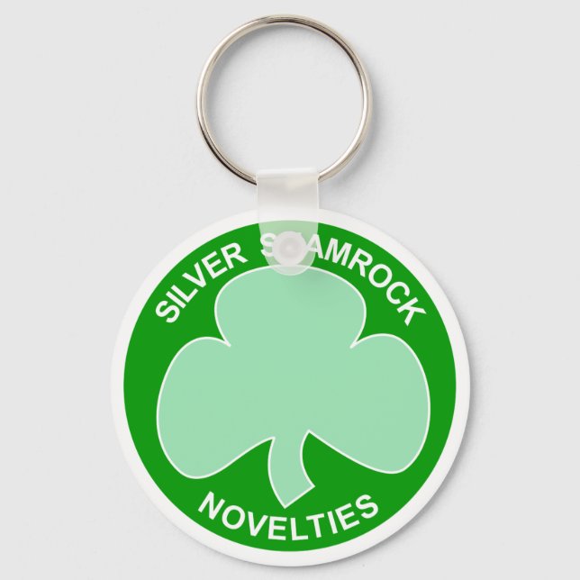 Halloween Silver Shamrock Logo Key Ring (Front)