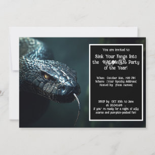 Halloween Sinister Serpent Halloween Bash Invitation