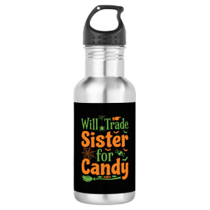 Halloween Sister Candy Trade Design_1 532 Ml Water Bottle