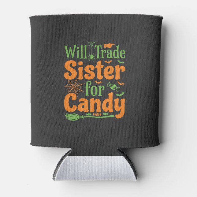 Halloween Sister Candy Trade Design_1 Can Cooler (Front)