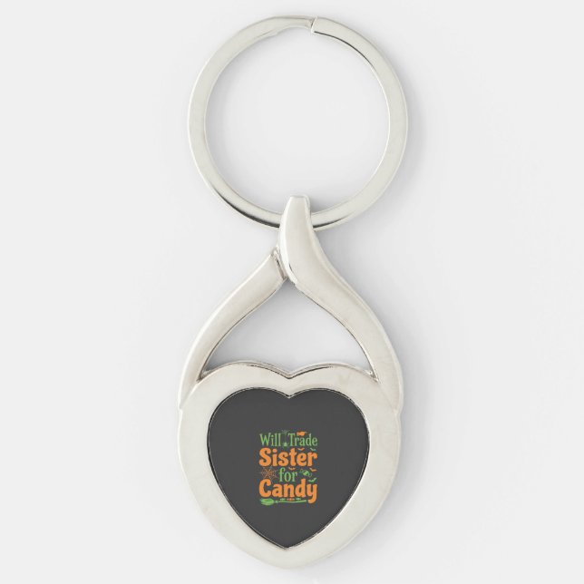 Halloween Sister Candy Trade Design_1 Key Ring (Front)