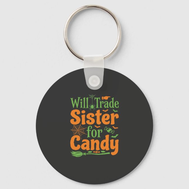 Halloween Sister Candy Trade Design_1 Key Ring (Front)