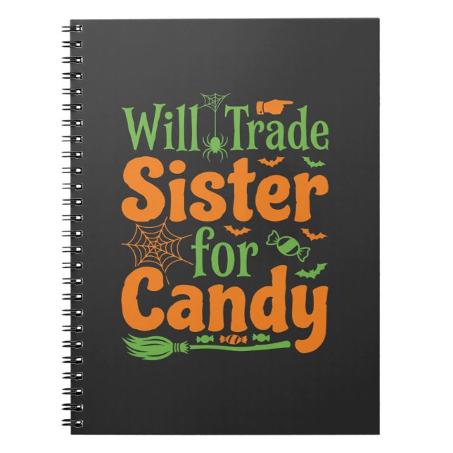 Halloween Sister Candy Trade Design_1 Notebook (Front)