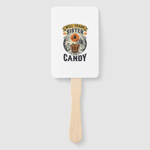 Halloween Sister Will Trade For Candy Vintage_1 Hand Fan