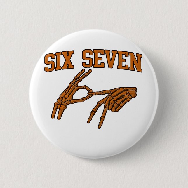 Halloween Six Seven Meme Sign Language 67 Mason  6 Cm Round Badge (Front)