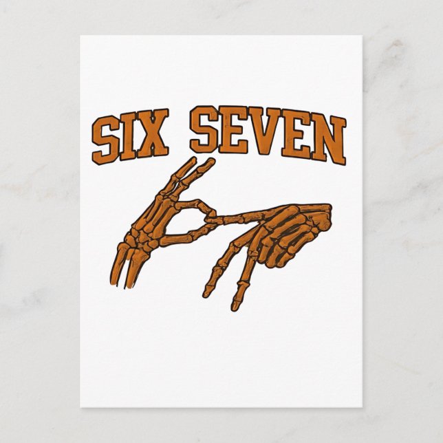 Halloween Six Seven Meme Sign Language 67 Mason  Invitation Postcard (Front)