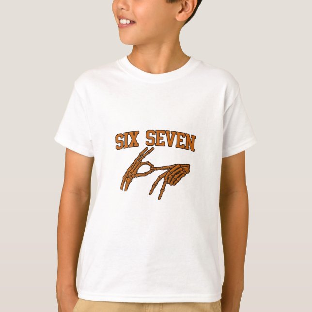 Halloween Six Seven Meme Sign Language 67 Mason  T-Shirt (Front)