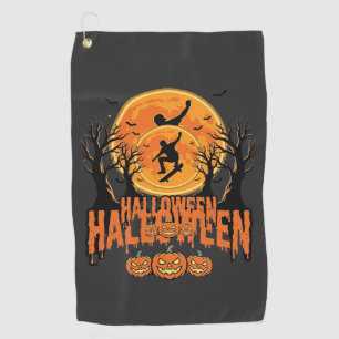 Halloween Skateboard Moon Design Halloween Golf Towel