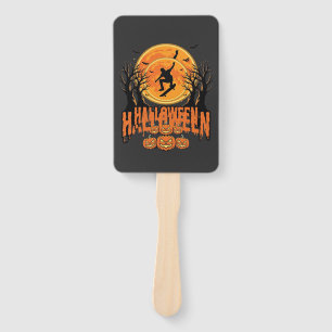 Halloween Skateboard Moon Design Halloween Hand Fan