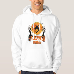 Halloween Skateboard Moon Design Halloween Hoodie