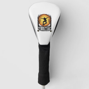 Halloween Skateboard Moon Vintage Vector Design_1 Golf Head Cover