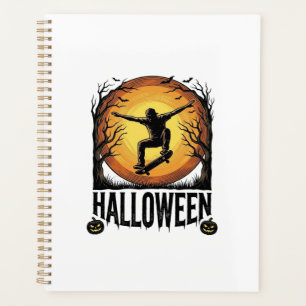 Halloween Skateboard Moon Vintage Vector Design_1 Planner
