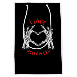 Halloween Skeletal Hands Heart Funny Saying  Medium Gift Bag
