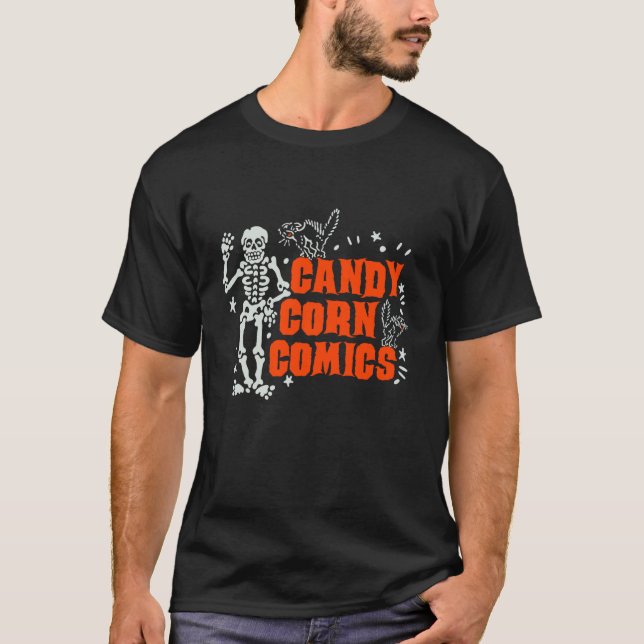 Halloween Skeleton and Cats T-Shirt (Front)