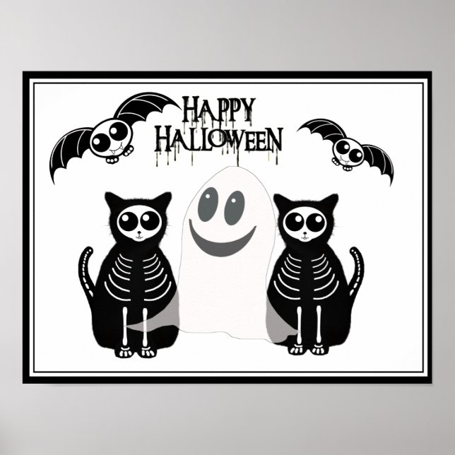 Halloween Skeleton Animals Gang Poster (Front)