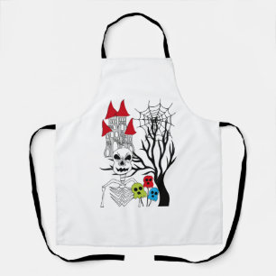 halloween skeleton   apron