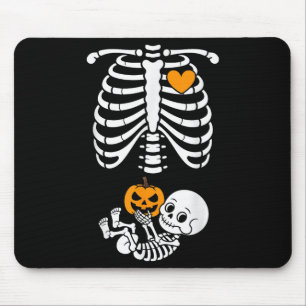 Halloween Skeleton Baby Rib Cage Maternity Pregnan Mouse Pad