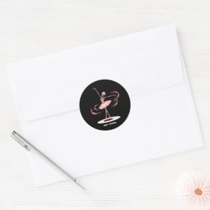 Halloween Skeleton Ballerina Ballet Dance Costume  Classic Round Sticker