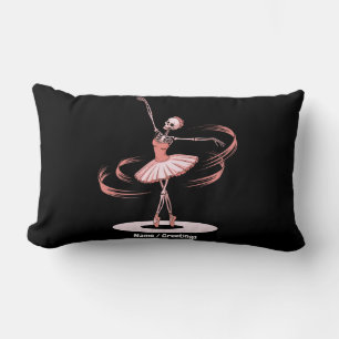 Halloween Skeleton Ballerina Ballet Dance Costume Lumbar Cushion
