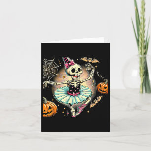 Halloween Skeleton Ballet Dancing Ballerina Card