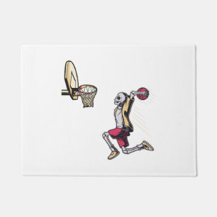 Halloween Skeleton Basketball Player Costume Skull Doormat