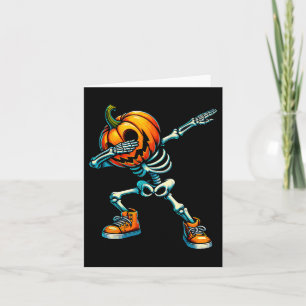 Halloween Skeleton Boys Trick Treat Funny Pumpkin  Card