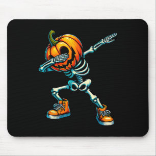 Halloween Skeleton Boys Trick Treat Funny Pumpkin Mouse Pad