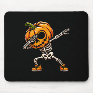 Halloween Skeleton Boys Trick Treat Funny Pumpkin Mouse Pad