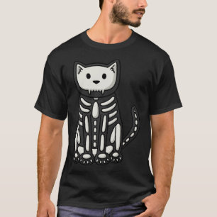 Halloween Skeleton Cat T-Shirt