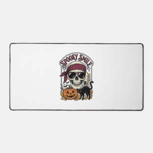 Halloween Skeleton Cat Vintage Pumpkin Graphic_1 Desk Mat