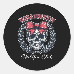 Halloween Skeleton Club Classic Round Sticker