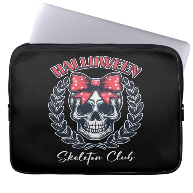 Halloween Skeleton Club Laptop Sleeve (Front)