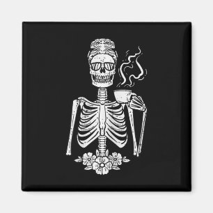 Halloween Skeleton Coffee Funny Costume Mum Women Magnet